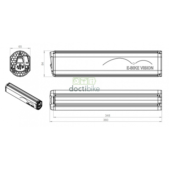 Kompatibler Akku Bosch PowerTube 511 Wh Intube Vertical - 10054