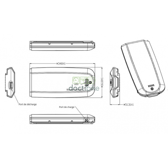 Nakamura E-City 50 Bike Battery - 36V 13Ah - Luggage Rack