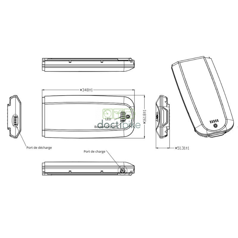 Fahrradbatterie Feu Vert E-Roll 50 36V 13Ah Gepäckträger
