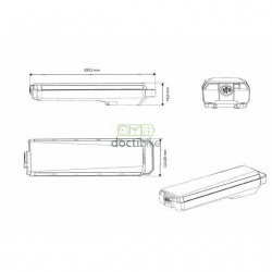 Batterie Compatible Bosch PowerPack 745Wh  Porte-Bagages Active Line - Schéma et dimensions