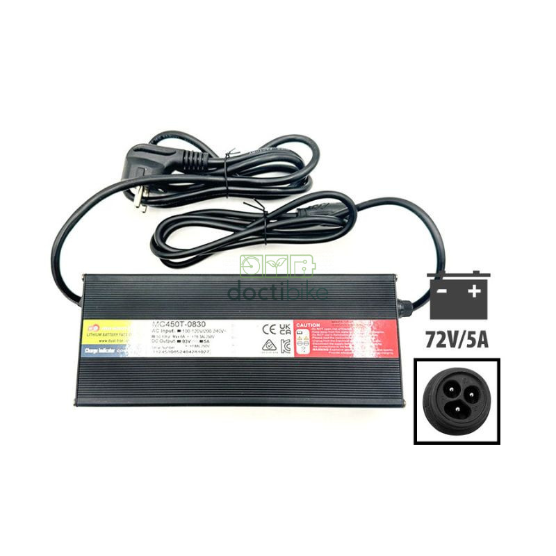 Cargador rápido para scooter Dualtron 72V 5A - Conector LP-16
