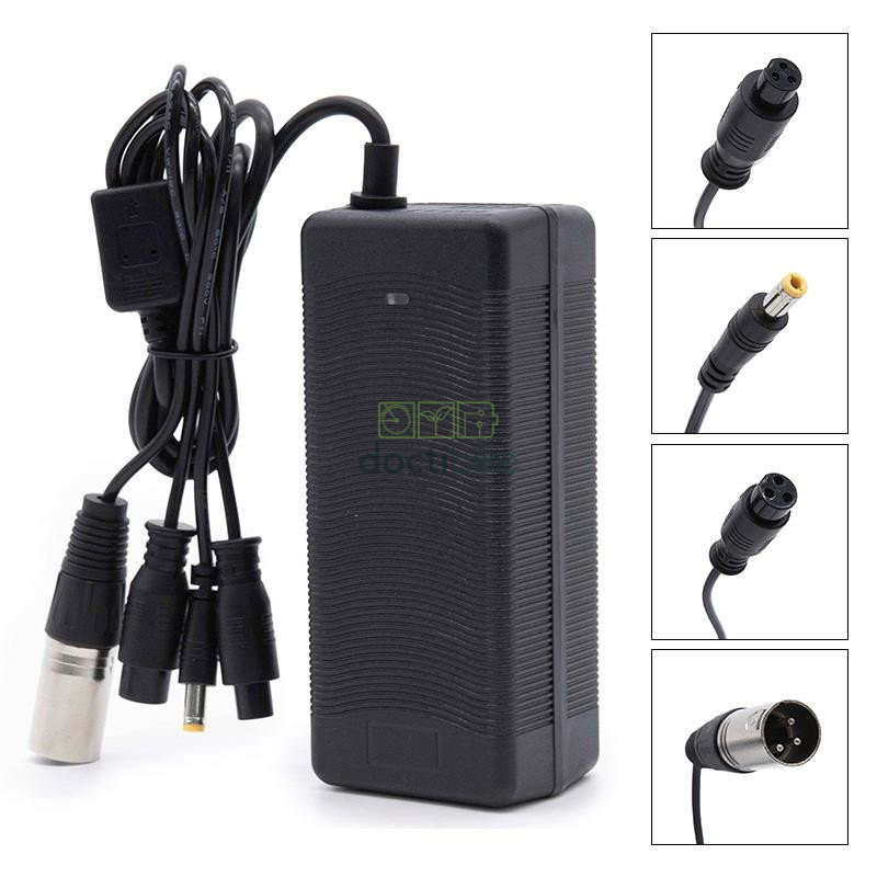 Scooter charger 52V 2A multi-connectors GX12 / GX16 / DC 5.5x2.1mm / XLR