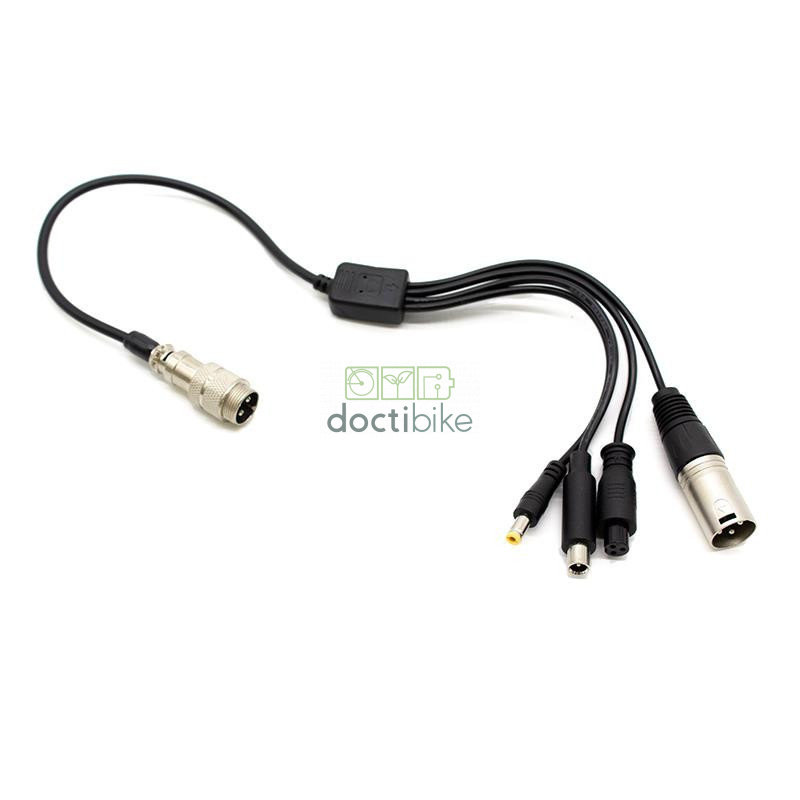 Adaptateur GX16 vers DC 5.5x2.1mm / DC 8mm / XLR / GX12 - 51.4cm