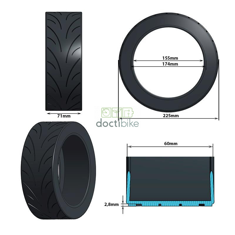 Tubeless 9.5x2.5-6.1 electric scooter tire