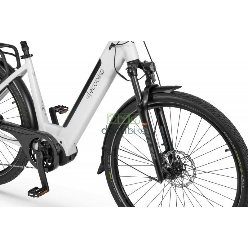 Ecobike LX300 Bianco - Batteria 556,8Wh o 672Wh - Bicicletta elettrica da 17 o 19 pollici