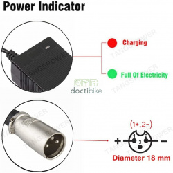 D-Power 36V charger (42V output) 2Ah XLR male for lithium-ion batteries