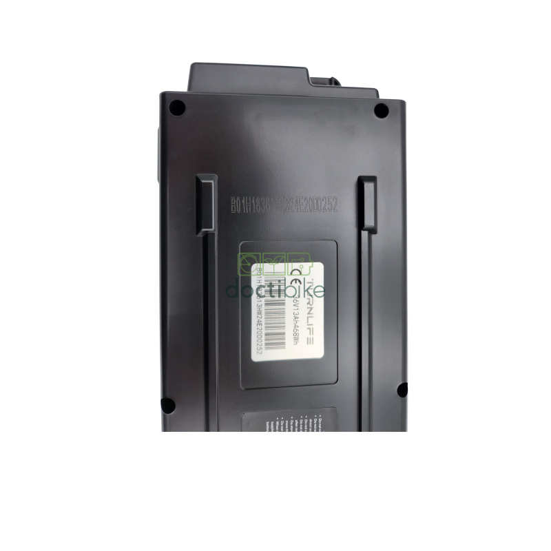 Batterie vélo Giant Energypak 36V 13Ah - Porte-bagages (chargeur inclus) - vue de dessous partielle avec étiquette technique