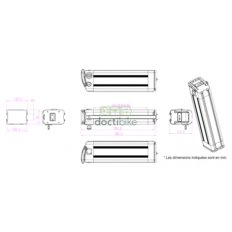 Silverfish XH370-12J compatibele fietsaccu - 36V 10Ah