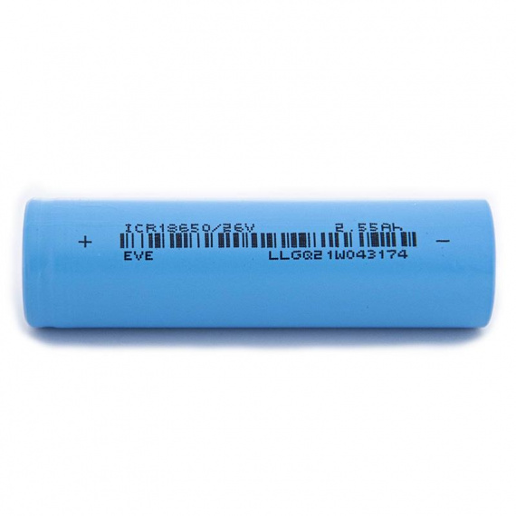 Celda 18650 2,55A/h 3C [EVE] - 100 uds