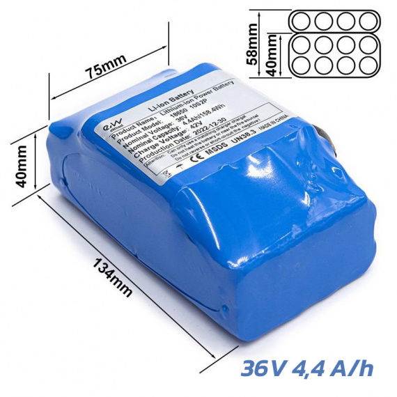36v externe batterij 4,4 à/u [Ewheel]