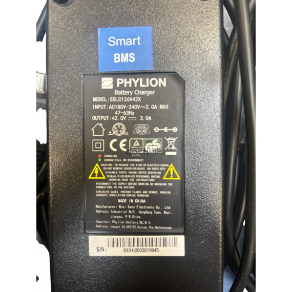 Gebruikte oplader Phylion/Joycube 36V3Ah SSLC126V42X