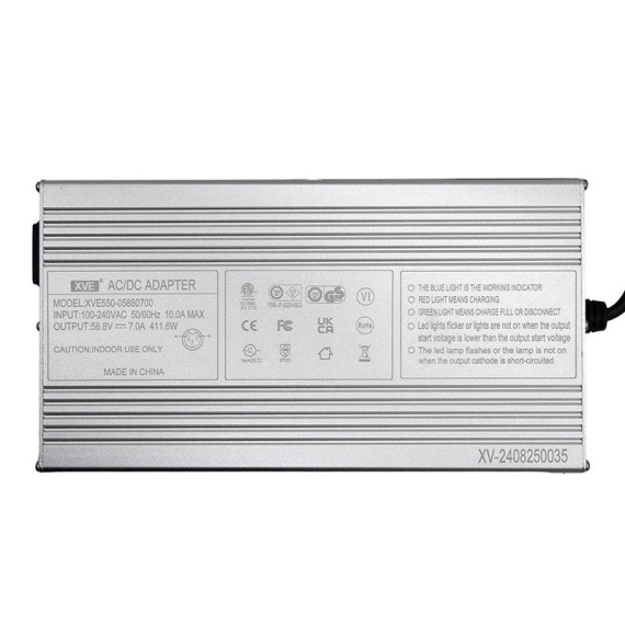 52V oplader (58,8V uitgang) 7A GX16-connector