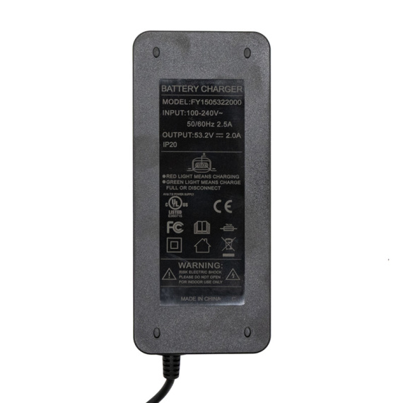 Premium oplader 48V (uitgang 53,2v) 2A voor NIU -connector SJT-125E
