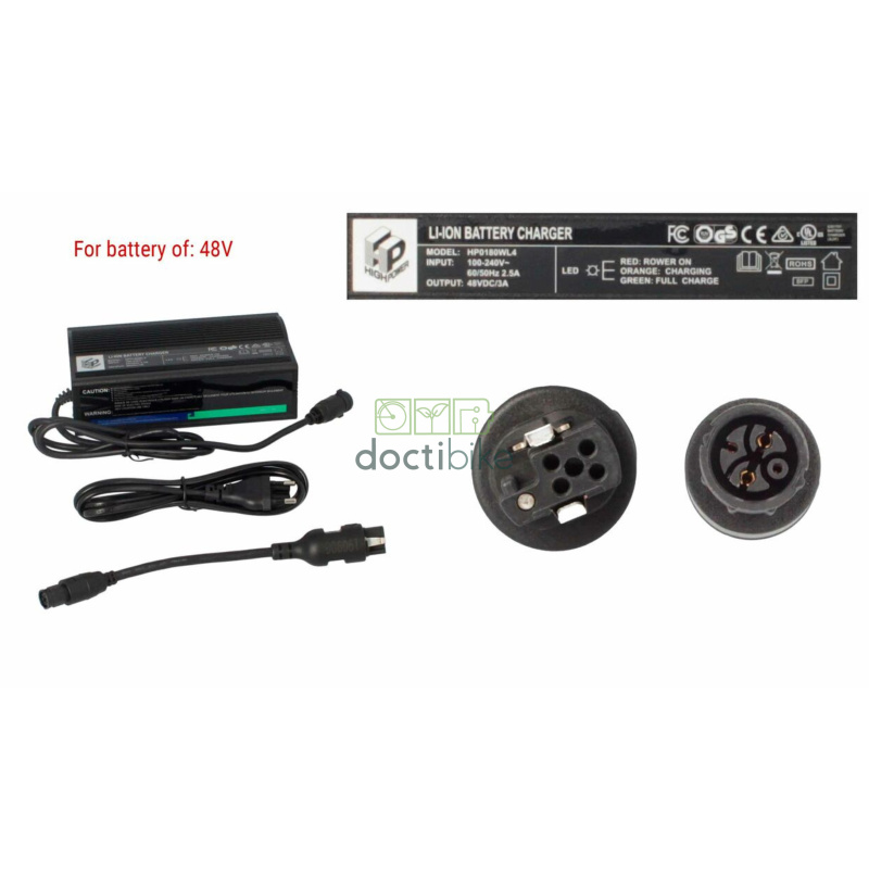 Chargeur pour vélo BH BIKES Evo 48V avec embout et câble