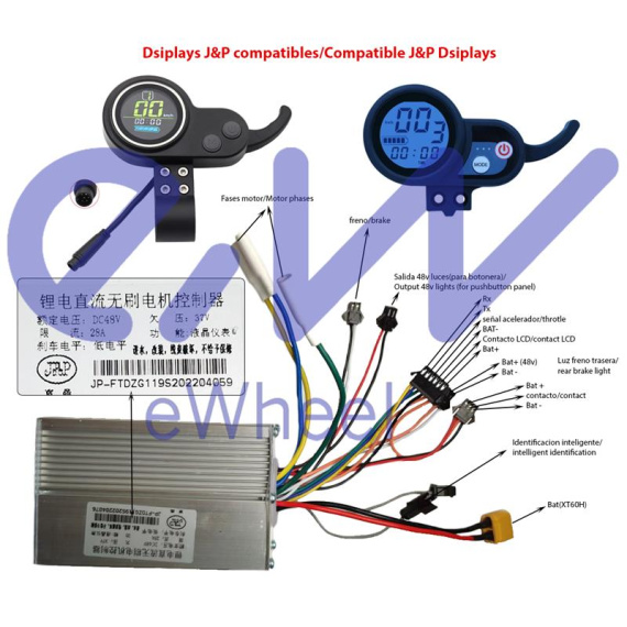 48V 28A 1200W LCD JP-regelaar