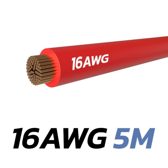 Red Cable 16 AWG - 5M