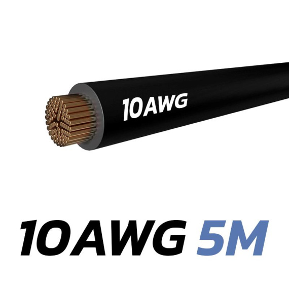Black Cable 10 AWG - 5M