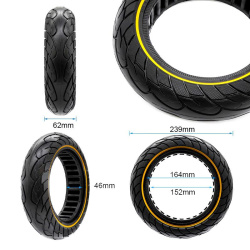 Rueda maciza ultraligera 10x2,5-6,5/B44  línea amarilla [Nedong]