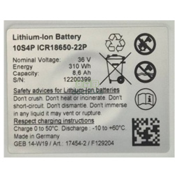 Étiquette technique Batterie BMZ 36V 8,6Ah