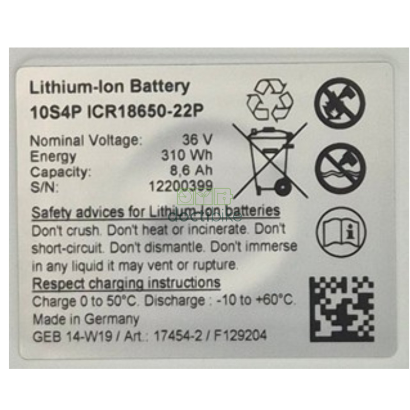 BMZ 10S4P ICR18650-22P 36V 8.6Ah battery