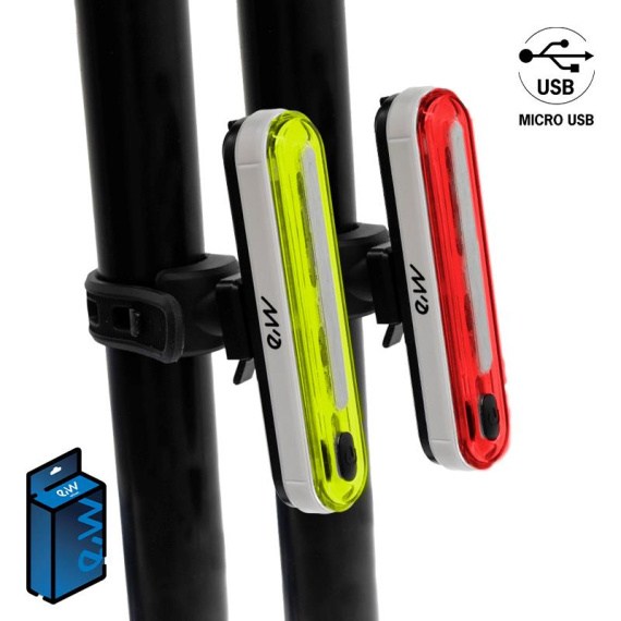 Set EWL002 krachtige oplaadbare LED voor- en achterlichten