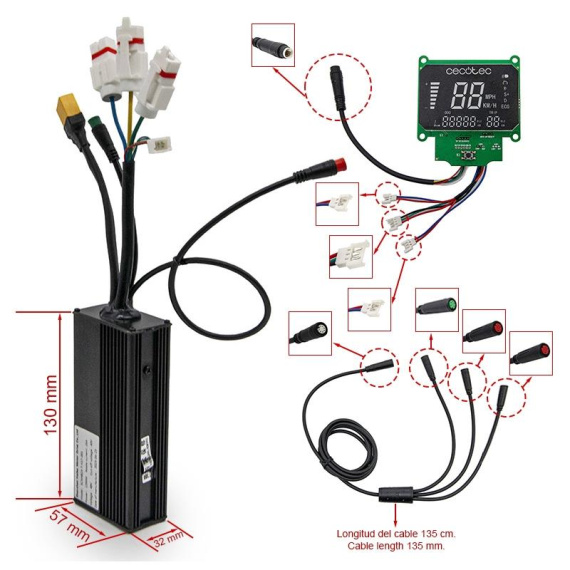 Elektronische kit KC4 48V 25A 1200W voor Cecotec Bongo Z (Stekker XT90) [Cecotec] [Cecotec