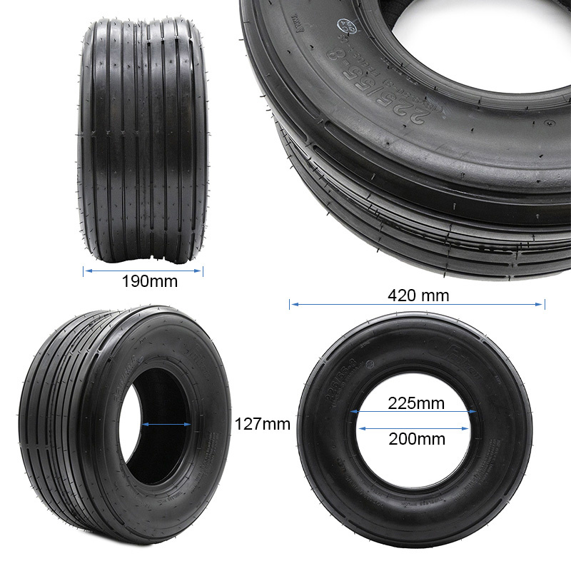 Pneumatico tubeless 18x9 5-8 / 225/55-8 liscio [Feiben]