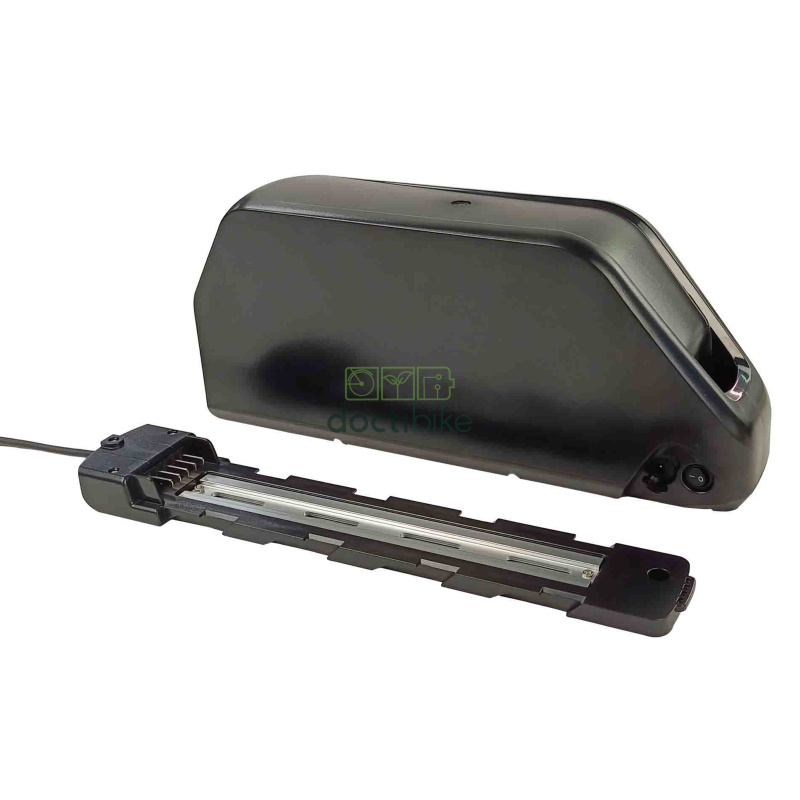 Batterie 48V 25Ah Polly DP-9 1200 Wh pour Bafang BBSHD et BBS02 - vue debout avec socle
