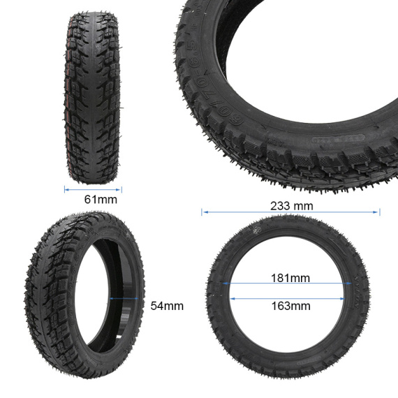 Tubeless off-road tire 60/70-6.5 with gel and valve