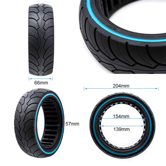 Ultralichte massieve band 8x2,5-6,1/B58 - blauwe lijn (compatibel met Dualtron Mini) [Ewheel]