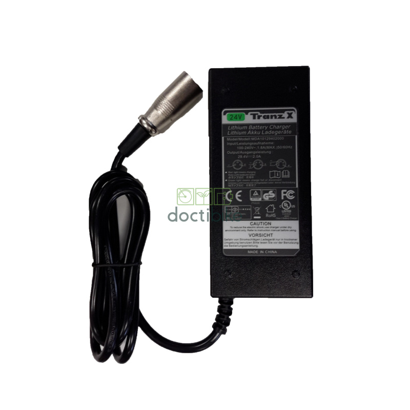 Chargeur TranzX 24V 2Ah 4 broches