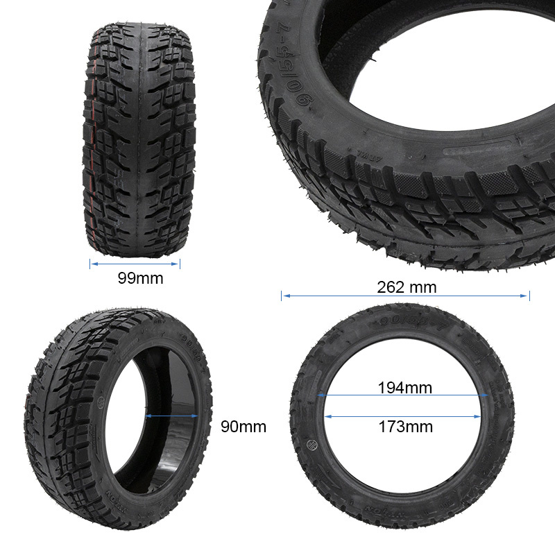 Tubeless off-road tire 90/55-7 red with gel