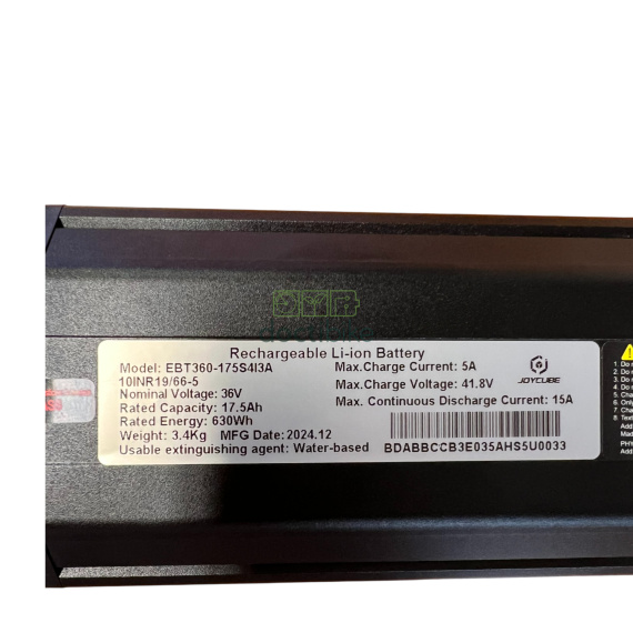36-V-Akku mit 630 Wh – Phylion BN21L (mit Ladegerät) für Bikel-Fahrräder