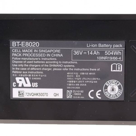 Batterie SHIMANO Tube Diag STEPS E-MTB BT-E8020 36V 14Ah