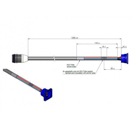 Kit adaptador de cable rosenberger 1250 mm