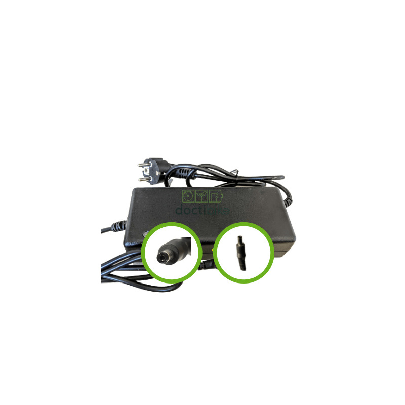 Chargeur Lithium Ion 36V2A pour batterie de vélo électrique - Embout Jack (DC2.1)