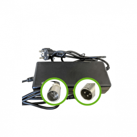 Cargador de iones de litio 48V2A para baterías de bicicletas eléctricas - Conector XLR macho