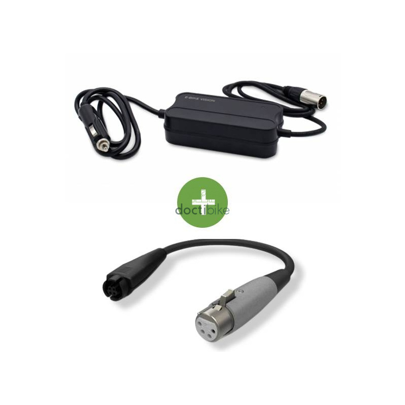 Chargeur de voiture Yamaha PW & son adaptateur