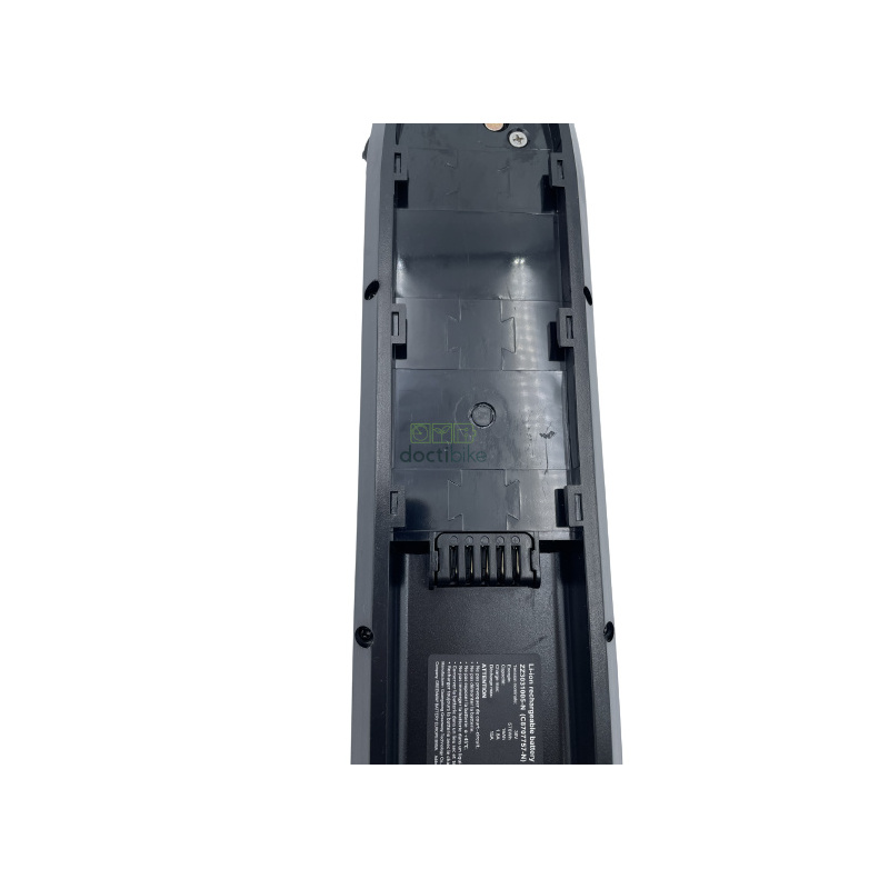 Batterie Hailong 5 broches 36V16Ah pour Feu Vert E-Rox 80 - vue dessous avec connecteur de décharge