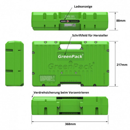 Greenpack Akku Li-Ion-51.1V-27.8Ah-14s10p