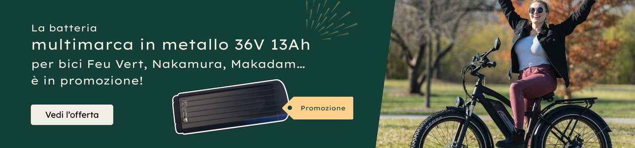 Batteria per bicicletta compatibile con più marche Metallo 36V 13Ah - Portapacchi