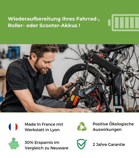 Reparatur von E-Bike-Akkus: Wiederaufarbeitung und Verkauf - Doctibike